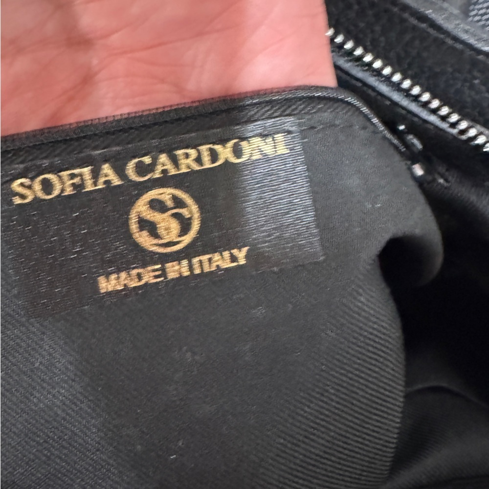 SOFIA CARDONI Black Leather Bag With Top Handles - Picture 15 of 16